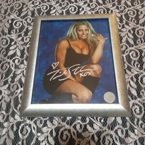 Trish Stratus Autographed Photo in Silver Frame